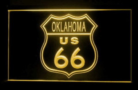 Oklahoma Route 66 LED Neon Sign